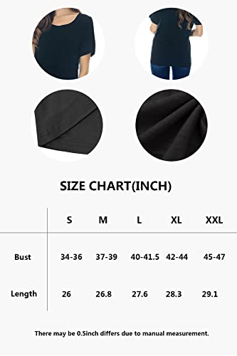 Smallshow Women's Maternity Nursing Tops Short Sleeve Breastfeeding Clothes - color: Black-light Grey-svp121(3 Pack), size: Large