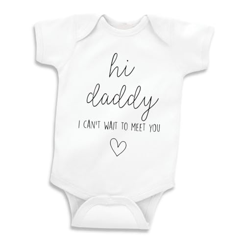 Bump and Beyond Designs Baby Pregnancy Announcement Hello Daddy I Can't Wait to Meet You - color: White, size: 0-3 Months