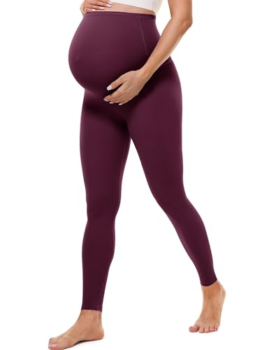 Buttergene Maternity No Front Seam Legging 25" - color: Deep Purple, size: Large