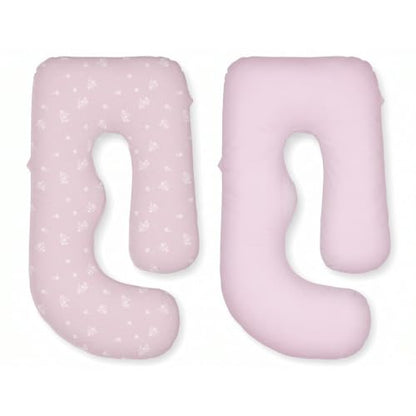 TotAha Soft Pregnancy Pillow Cover: Compatible with Momcozy U-Shaped Body Pillow, 2-Pack Replacement Pillow Case for 55/57 Inch Maternity Pillows, Pillow Not Included - color: Rosalie