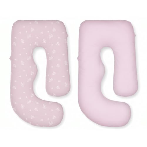 TotAha Soft Pregnancy Pillow Cover: Compatible with Momcozy U-Shaped Body Pillow, 2-Pack Replacement Pillow Case for 55/57 Inch Maternity Pillows, Pillow Not Included - color: Rosalie