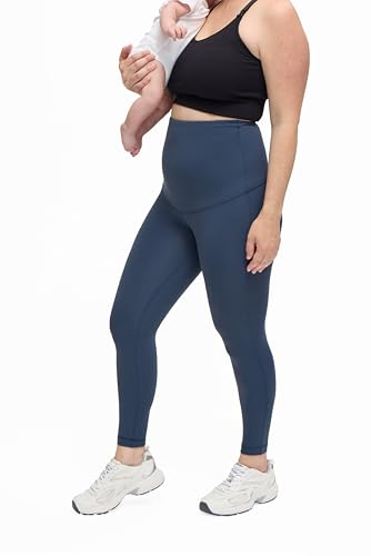 Ingrid & Isabel Basics Postpartum Compression Leggings - color: Rainstorm Blue, size: Small