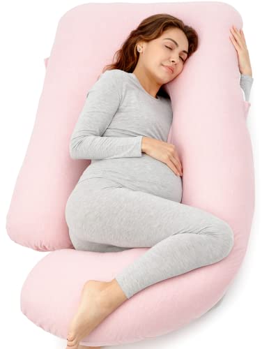 Momcozy Pregnancy Pillow for Sleeping - U Shaped Full Body Maternity Pillow - color: Pink