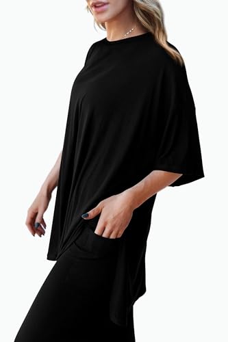 PRETTYGARDEN Two Piece Sets for Women Lounge Matching Set - color: Black, size: X-Small