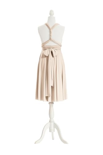 72styles Multi-Way Wrap Short Infinity Dress for Bridesmaids - color: Champagne