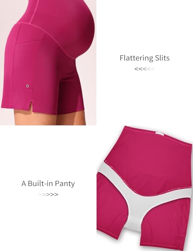 Mama Land Maternity Swim Shorts Over the Belly - color: Rose Pink, size: X-Large