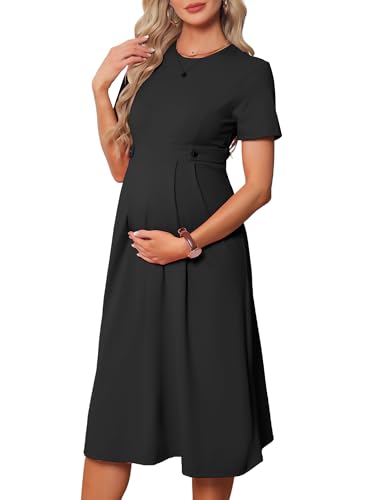 Maternity Work Dress Formal Business Office - color: Black, size: Small