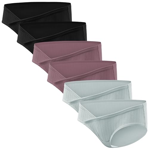 HBselect Maternity Underwear Cotton Healthy Comfort Maternity Panties - color: 6pack-multicoloured-d, size: Large