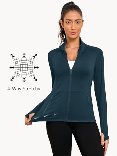 VUTRU Women's Workout Yoga Jacket Full Zip Running Athletic Track Jacket - color: Blue, size: X-Small