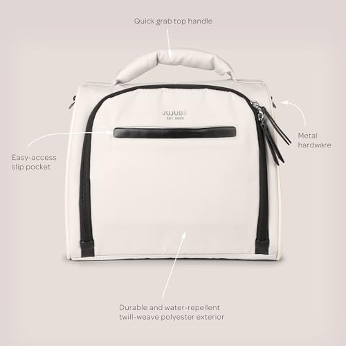 JuJuBe Insulated Bottle Bag, 3-Bottle Breastmilk Cooler with Shoulder Strap - color: Cloud