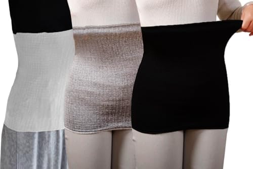 Vanrose Jan 3 Pack Soft Maternity Belly Band Belly Warmth & Pants Extension Single Layer Black Gray White S/M - color: One Layer 14" 3pack, size: Small-Medium