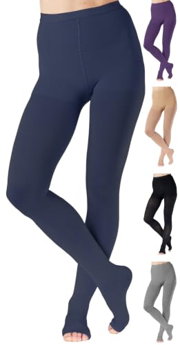 ABSOLUTE SUPPORT Compression Pantyhose 20-30mmHg, Opaque, Navy, Large - color: Navy, size: Large