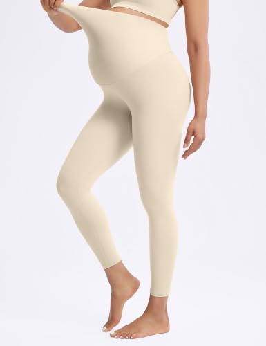 POSHDIVAH Creamluxe Maternity Leggings 25"/28" - color: Khaki, size: Large