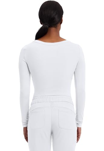 Healing Hands Underscrub Long Sleeve Women Knits Scrub Tops - color: White, size: Large