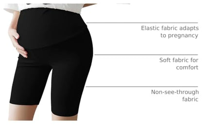 Walifrey Maternity Shorts with Pockets Over the Belly - color: Black, size: X-Large