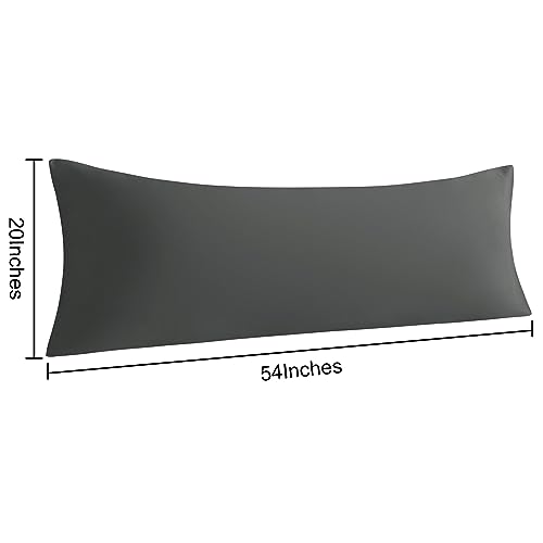 NTBAY Body Microfiber Pillowcases, Set of 2, Dark Grey - color: Dark Grey, size: Body (20"x54")