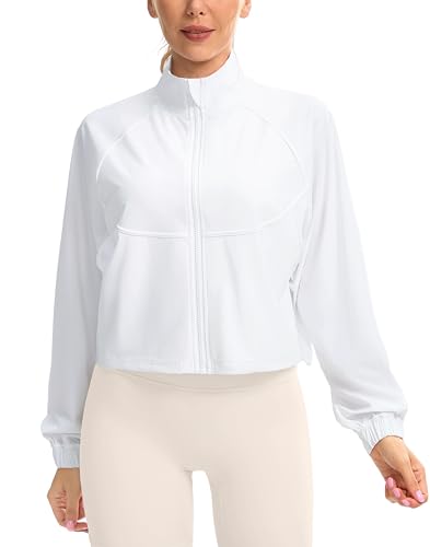 Soothfeel Women's Athletic Lightweight Jacket UPF 50+ Sun Protection Shirts - color: White, size: X-Small