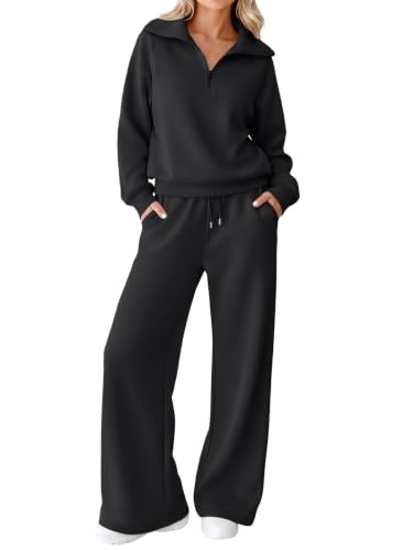 EFAN Womens Sweatsuits Modal Blend 2 Piece Matching Sets Comfy Lounge Wear - color: Black, size: Small