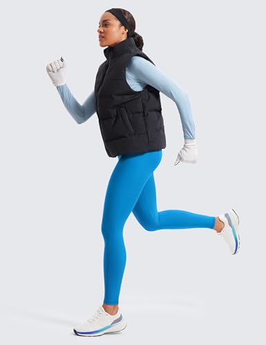 CRZ YOGA Fleece Thermal Leggings 28'' - color: Madagascar Blue, size: Medium