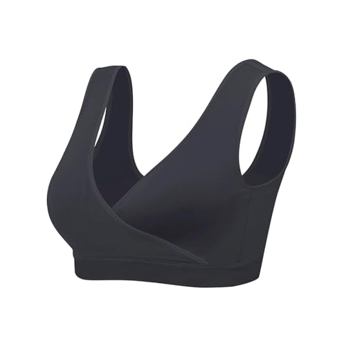 Lemef Nursing Sleep Bras Wirefree Maternity Breastfeeding Bras 3 Pack - color: 1*black (No Padding), size: Small