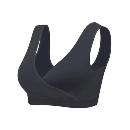 Lemef Nursing Sleep Bras Wirefree Maternity Breastfeeding Bras 3 Pack - color: 1*black (No Padding), size: Small