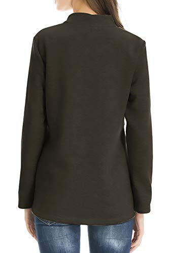 Smallshow Women's Fleece Nursing Tops Shirts Long Sleeve Breastfeeding Clothes - color: Army Green, size: Medium