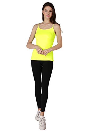 NIKIBIKI Women Seamless Basic Camisole, Made in U.S.A - color: Neon Yellow