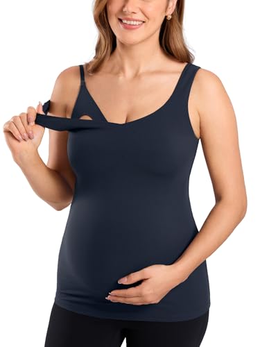 MOMANDA Maternity Nursing Tank Tops - color: Twilight Blue, size: XX-Large