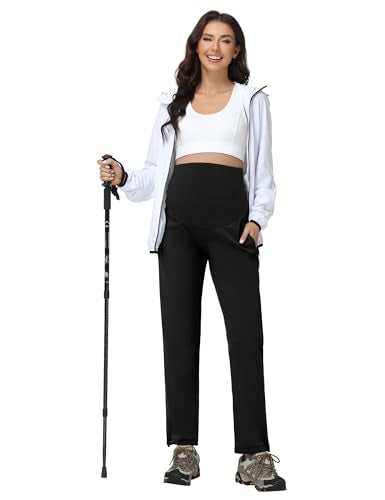 V VOCNI Maternity Pants Straight Leg Scrub Pants - color: Black, size: Small