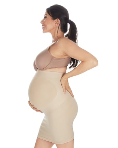 SlimMe Women's High-Waist Nylon Maternity Slip - color: Black, size: Large