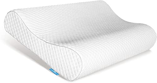 AM AEROMAX Contour Memory Foam Cervical Pillow for Neck Pain Relief, White - color: White, size: Standard Size