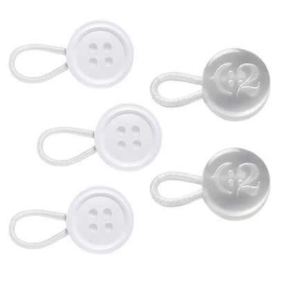 C2 5Pcs Shirt Button Extenders - White - S/M/L - 18L