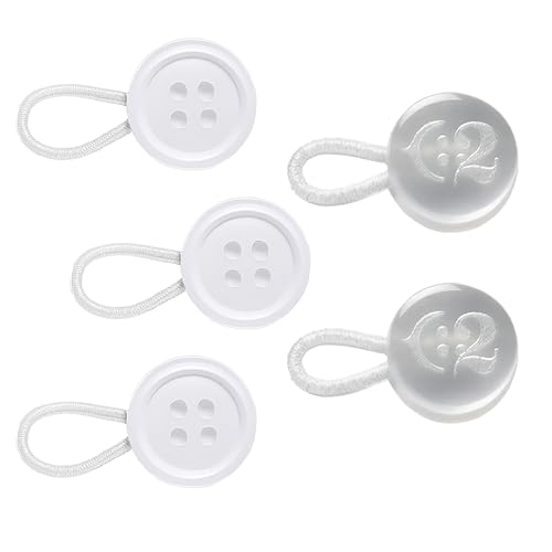 C2 5Pcs Shirt Button Extenders - White - S/M/L - 18L
