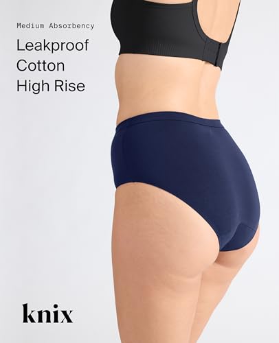 High Rise Leakproof Cotton by Knix - color: Midnight, size: Medium