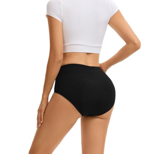 INNERSY Women's Period Underwear Heavy Flow Leakproof Panties,Black,M - color: Black, size: Medium