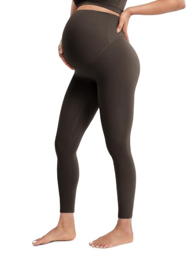 POSHDIVAH Creamluxe Maternity Leggings 25"/28" - color: Deep Brown, size: Small