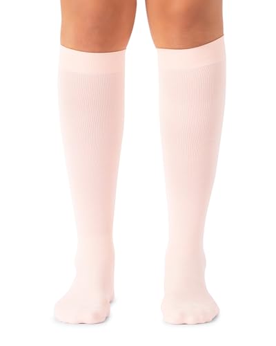 Comrad Breathable Knee High Firm Compression Socks - Targeted Arch Support - color: Rose Solid, size: Large