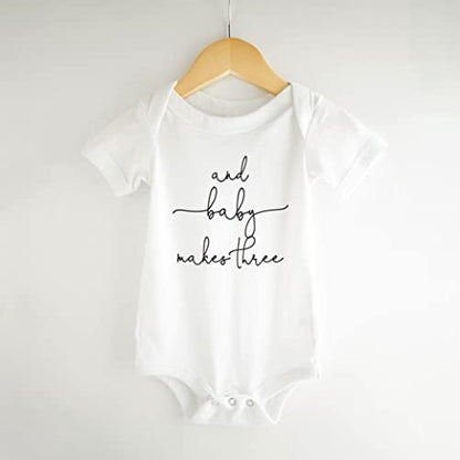 Bump and Beyond Designs Baby Announcement Gifts, And Baby Makes Three - color: White, size: 0-3 Months