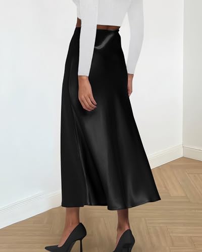 BTFBM Long Skirts for Women 2026 Fall Outfits - color: Black, size: Large