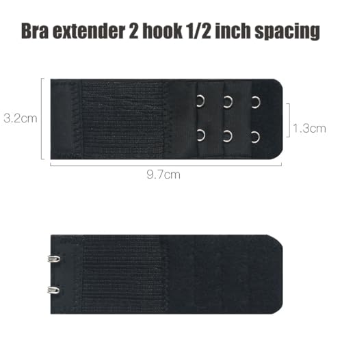 SAMGU Women's Bra Extenders 2 Hook / 3 Hook Comfortable Stretchy Bra Extension Strap - color: Beige, 2 Hook Bra Extenders 1/2 Inch Spacing