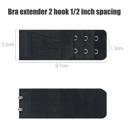 SAMGU Women's Bra Extenders 2 Hook / 3 Hook Comfortable Stretchy Bra Extension Strap - color: Beige, 2 Hook Bra Extenders 1/2 Inch Spacing