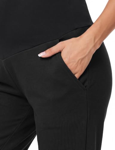 Women's Maternity Joggers with Light Fleece Lining - color: Black, size: XX-Large
