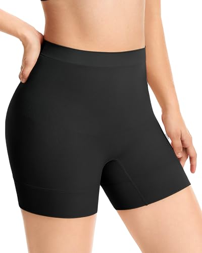 Tummy Control Shapewear Shorts Anti-Chafing Body Shaper - color: 1 Pack Black, size: Large
