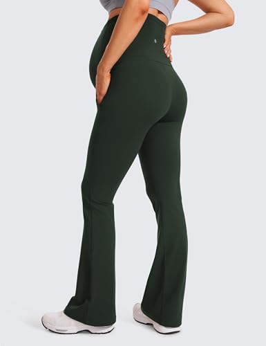 CRZ YOGA Maternity Flare Legging Pocket 29''/31''/33'' - color: Legend Green, size: Medium
