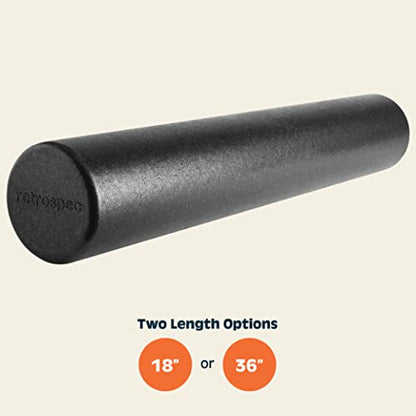 Retrospec Relief Foam Roller High-Density EPP Extra Firm Round Foam Roller for Exercise, Massage Yoga, Pilates and Post Workout Muscle Recovery - size: 36"