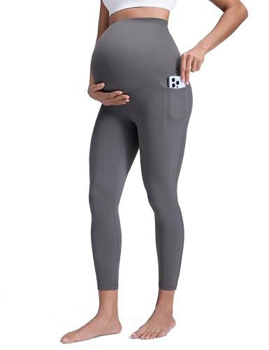 CRZ YOGA Maternity Leggings Pockets 25" - color: Dark Carbon, size: Small