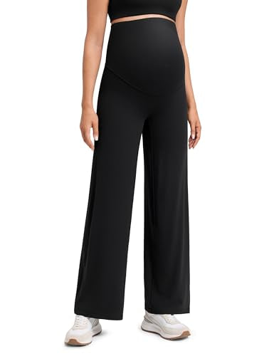 CRZ YOGA Maternity Wide Leg Pants 30" - color: Black, size: Small