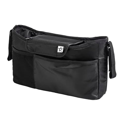 Tiny Twinkle Universal Stroller Organizer with Adjustable Strap - Waterproof Stroller Caddy Fits Baby Jogger, Nuna, Graco, Donna and Bugaboo Strollers（Black） - color: Black, size: CLassic