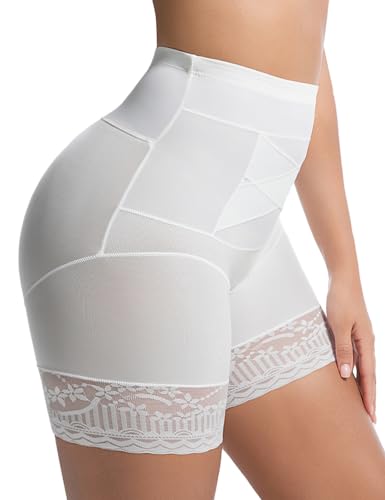 High Waist Shapewear Tummy Control Shorts Fajas Plus Size - color: White, size: Small
