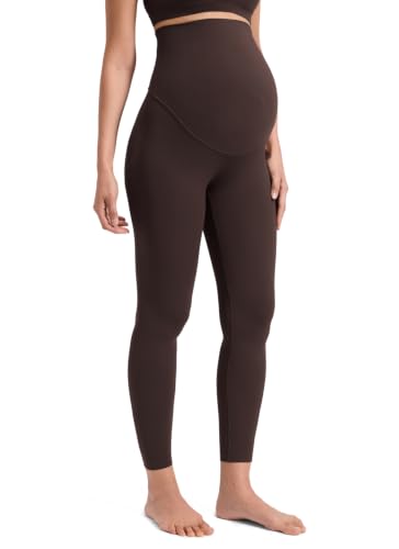 CRZ YOGA Maternity No Front Seam Legging 25" - color: Clay Brown, size: Large